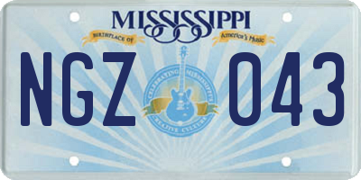 MS license plate NGZ043