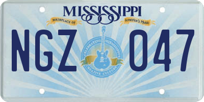 MS license plate NGZ047