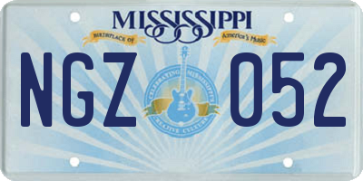MS license plate NGZ052