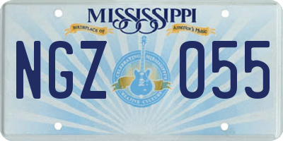 MS license plate NGZ055