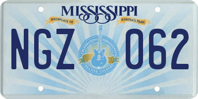 MS license plate NGZ062