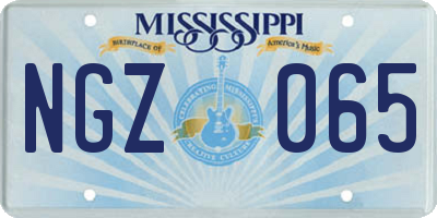 MS license plate NGZ065