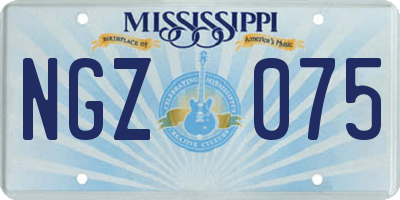 MS license plate NGZ075