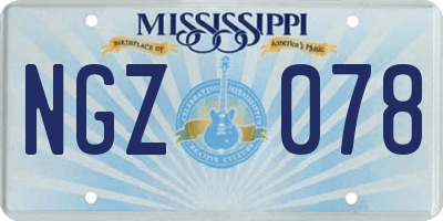 MS license plate NGZ078