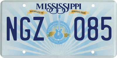 MS license plate NGZ085