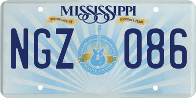 MS license plate NGZ086