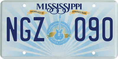 MS license plate NGZ090