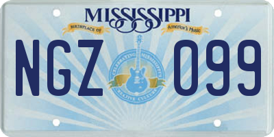 MS license plate NGZ099