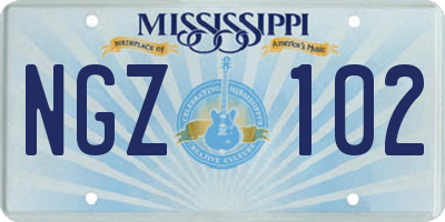MS license plate NGZ102