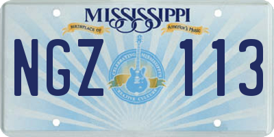 MS license plate NGZ113