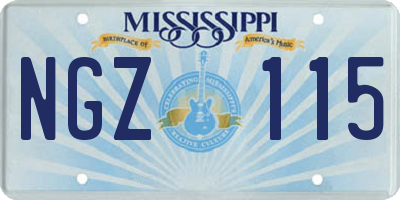 MS license plate NGZ115