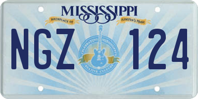 MS license plate NGZ124