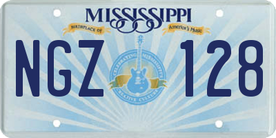 MS license plate NGZ128