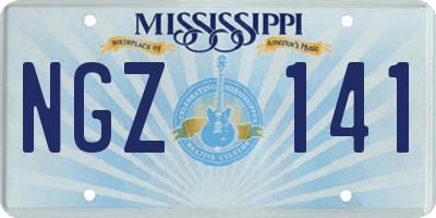 MS license plate NGZ141