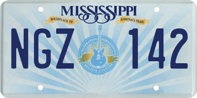 MS license plate NGZ142