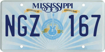 MS license plate NGZ167