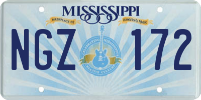 MS license plate NGZ172