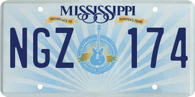 MS license plate NGZ174
