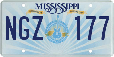 MS license plate NGZ177
