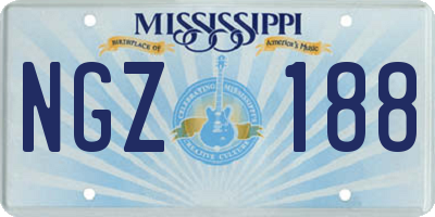 MS license plate NGZ188