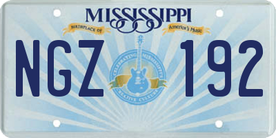 MS license plate NGZ192