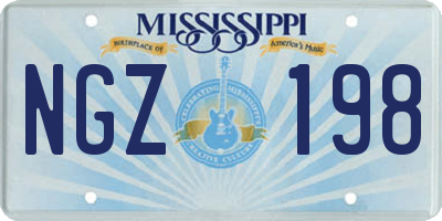 MS license plate NGZ198
