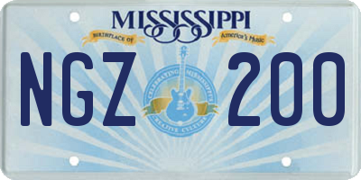 MS license plate NGZ200