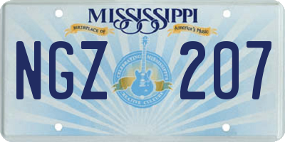 MS license plate NGZ207