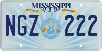 MS license plate NGZ222