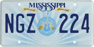 MS license plate NGZ224
