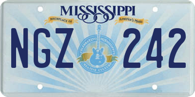 MS license plate NGZ242