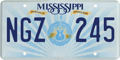 MS license plate NGZ245