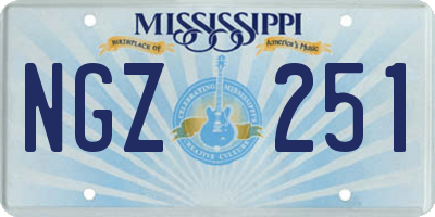 MS license plate NGZ251