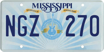 MS license plate NGZ270
