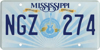 MS license plate NGZ274