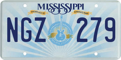 MS license plate NGZ279