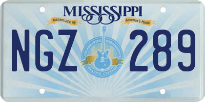 MS license plate NGZ289