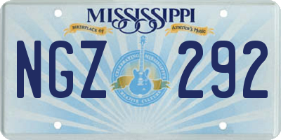 MS license plate NGZ292