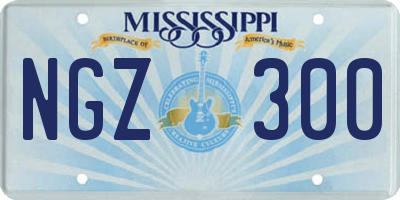 MS license plate NGZ300