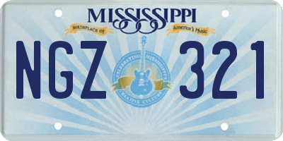 MS license plate NGZ321