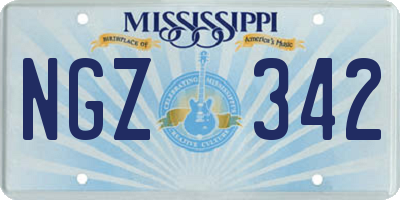 MS license plate NGZ342