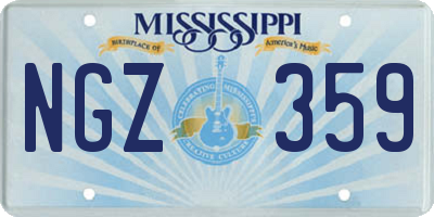 MS license plate NGZ359