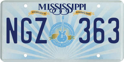 MS license plate NGZ363