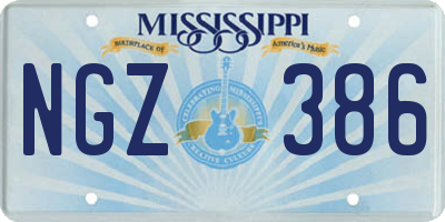 MS license plate NGZ386