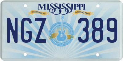 MS license plate NGZ389