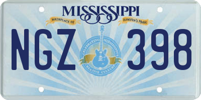 MS license plate NGZ398