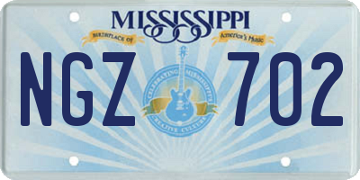 MS license plate NGZ702