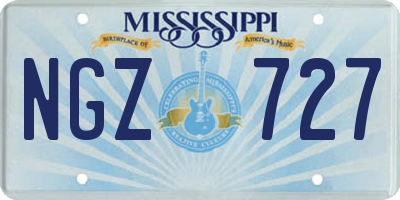 MS license plate NGZ727