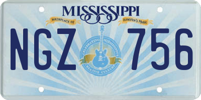 MS license plate NGZ756