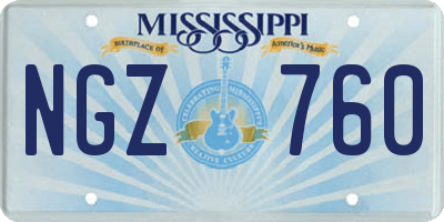 MS license plate NGZ760